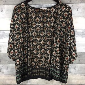 Hug Kimono Short Sleeves Diamond Geometric Print
